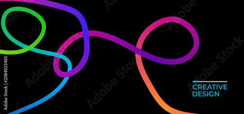 Black Friday Sale Advertising Background with Gradient Color Lines and Modern Curve Design