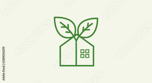 Green house with leaves growing out of it in a natural setting