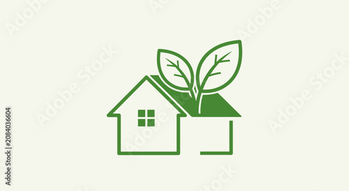 A green house with a plant growing out of it on a field