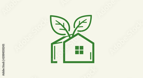 Green house with leaves growing out of it in a natural setting