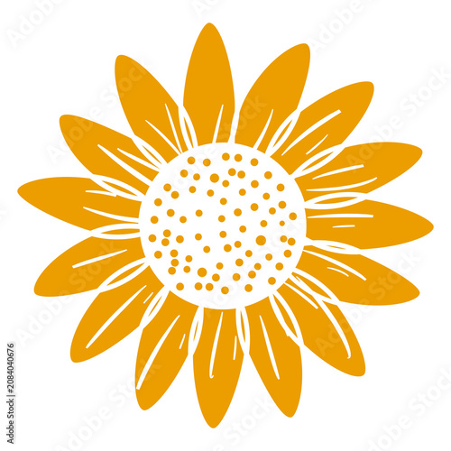 Classic Sunflower Blossom SVG Illustration