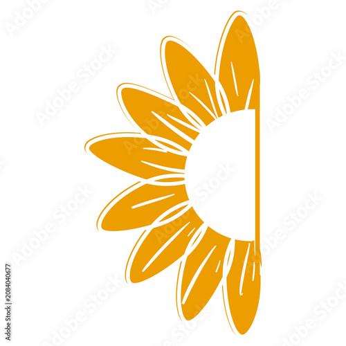Half Sunflower Monogram Frame SVG Design