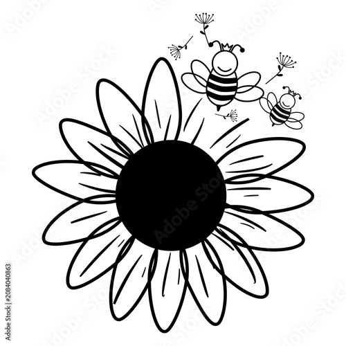 Vintage Sunflower Floral Design
