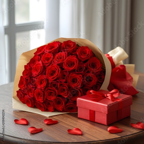 red gift box with ribbon
