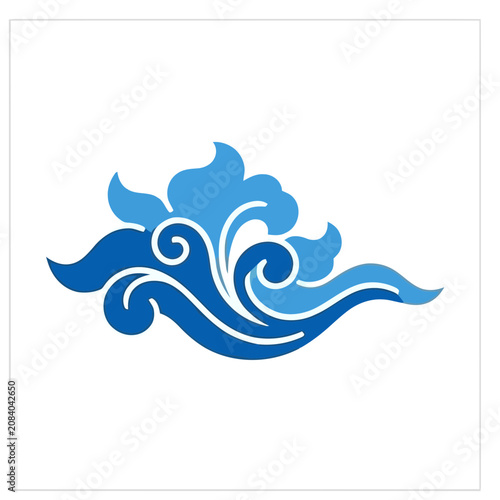 Blue Swirls and Waves Vector Art