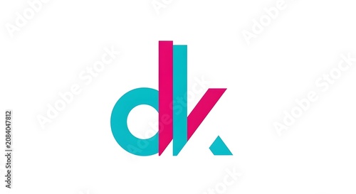 Modern minimalist logo design with overlapping letters in vibrant colors