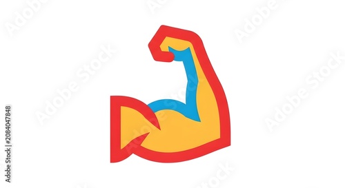 Colorful abstract bicep icon with bold outline