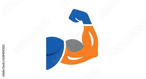 Colorful abstract illustration of flexed muscular arm
