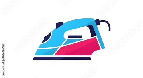 Colorful vector illustration of a modern electric iron