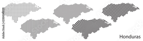 Bild auf Leinwand Honduras map infographic simple design element black abstract geometric pattern