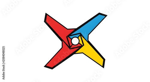 Colorful geometric abstract design with intersecting shapes