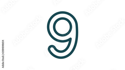 Obraz na plátne Number Nine Graphic Symbol.