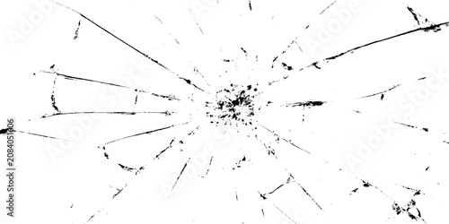 Photos Black and white vector illustration of shattered glass or broken windshield with