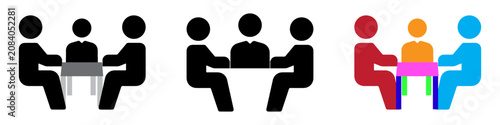 Photos Business meeting silhouettes Clipart symbol, icon vector illustration