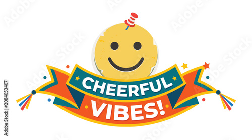 Bild auf Leinwand Smiling Face Emoticon Cheerful Vibes Emoji.