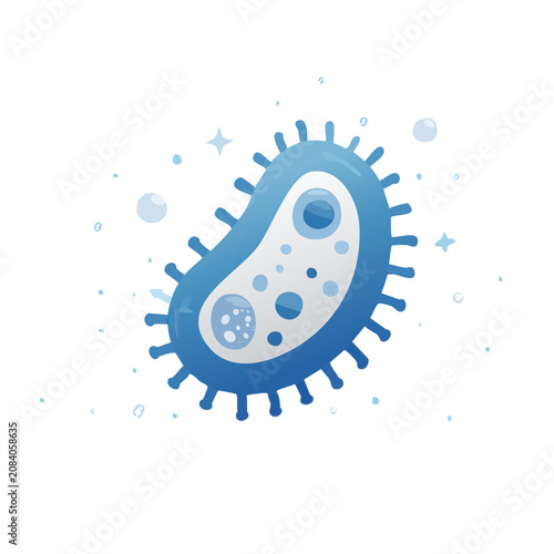 Blue Bacteria Vector Illustration