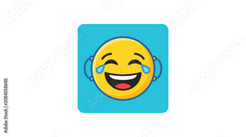 Obraz na plátně Laughing Smiling Face Emoji Icon.