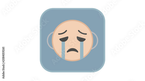 Konstfotografi Sad crying face emoticon emoji icon.