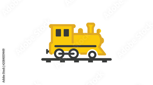 Photos Yellow toy train on tracks.