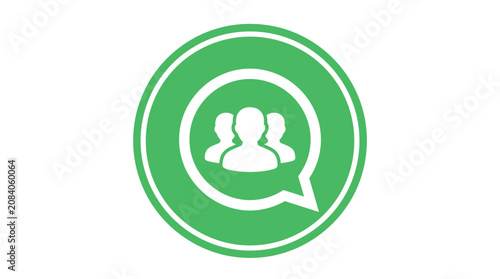 Green chat icon with two people.