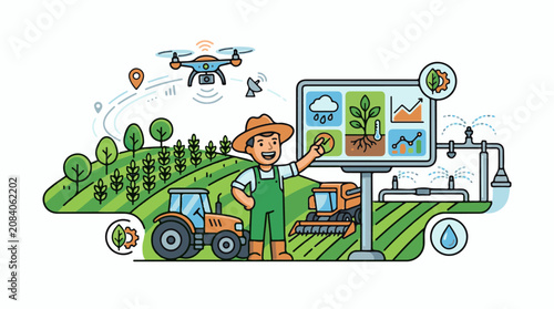 Farmer uses technology for smart agriculture and data analysis