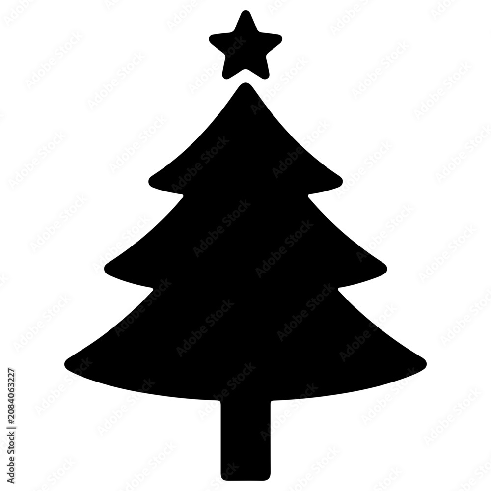 Obraz premium abstract christmas tree black silhouette vector