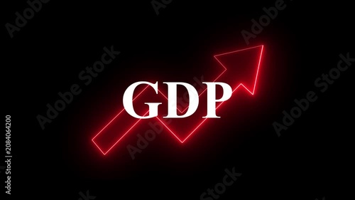 GDP growth economy finance investment market chart arrow profit trend surge GDP growth economy finance investment bar chart arrow coin stack rising optimism and challenge.4k animation video