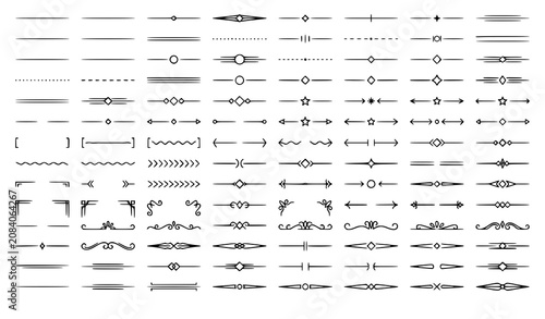 Minimal Line Divider Collection Vector with Horizontal Text Separators Editorial Borders and Decorative Rules