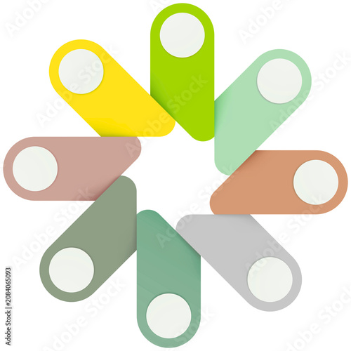Abstract circular diagram with colorful segments arranged in a radial pattern