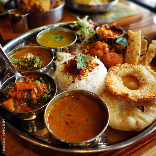 Thali traditional Indian dish, best Indian food 