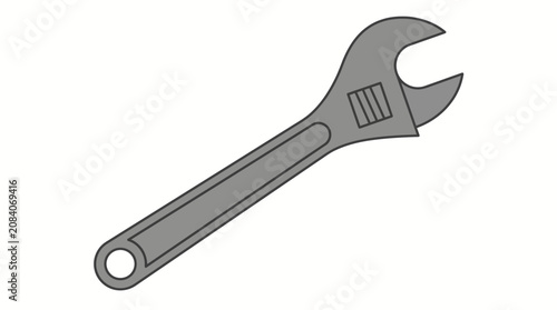 Photography Adjustable wrench tool illustration isolated on white background