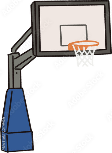 Obraz na płótnie Cute basketball hoop and backboard illustration, stadium sports equipment, hand