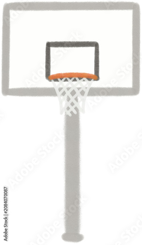 Obraz na płótnie Cute basketball hoop and backboard from front view, isolated sports equipment, h