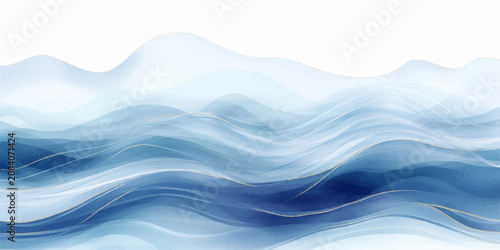 Photos Abstract fluid wave pattern in varying shades of blue, evoking a sense of calm, motion, and natural beauty
