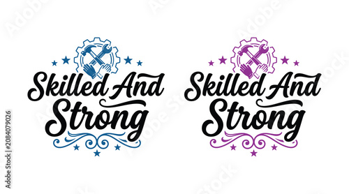 Tableau sur toile Labor day skilled and strong worker tribute graphic
