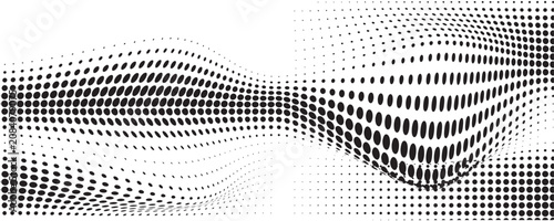 Wave 3d. Wave of particles. Futuristic point wave. Design for poster. Technology vector background. Vector illustration.