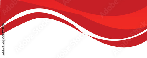 Vector red line background curve element with white space for text and message design, overlapping layers, vector