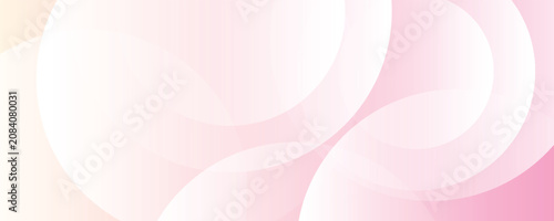 Minimalist banner background, pastel colorful, pink and yellow gradations. Circle effect style geometric, abstract background.