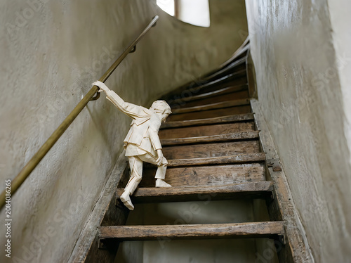 Child climbing stairs upword