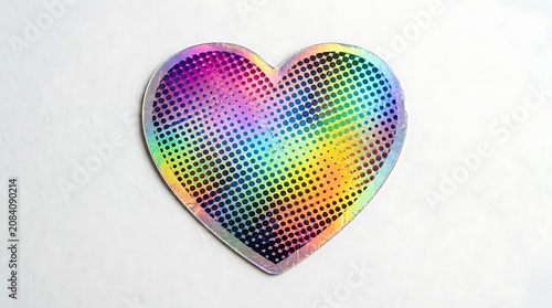 Rainbow heart with shiny pixelated effect.