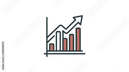 Fotografie Business growth chart with upward trending arrow.