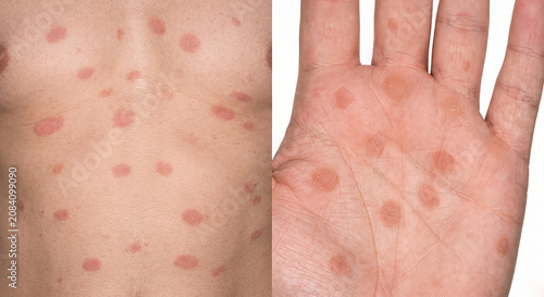 Quadro su tela Secondary Syphilis Macule (Syphilitic Roseola) - Macule in Human Skin — Medical