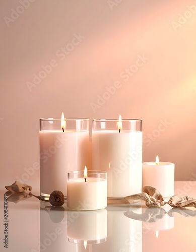 Softly lit candles create a warm, tranquil ambiance