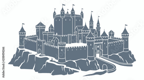 Photos Majestic Medieval Castle on Rocky Outcrop.