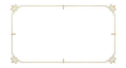 Elegant Ornamental Decorative Rectangular Frame Border With Floral Corners for Sophisticated Stationery and Wedding Invitation Designs