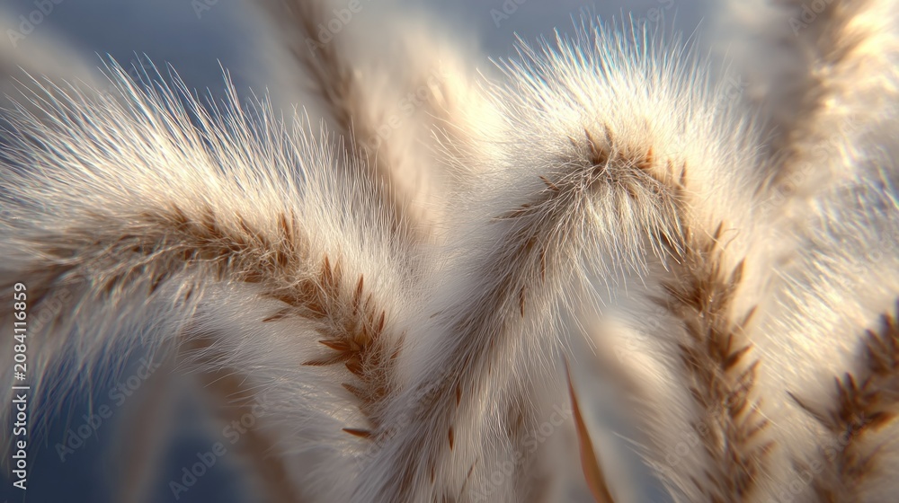 Obraz premium Close-up view of fluffy grass seed heads.