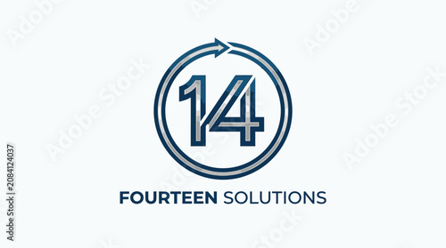 Number Fourteen Solutions Logo Design.