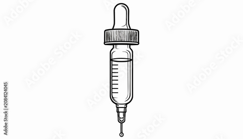 Medical dropper with liquid inside.