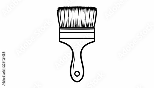 Paint Brush with Bristles and Handle.