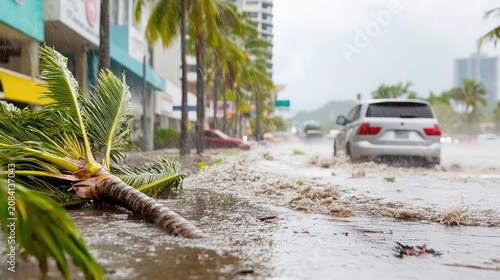 Coastal city struggles with immense flood after devastating hurricane passage aftermath